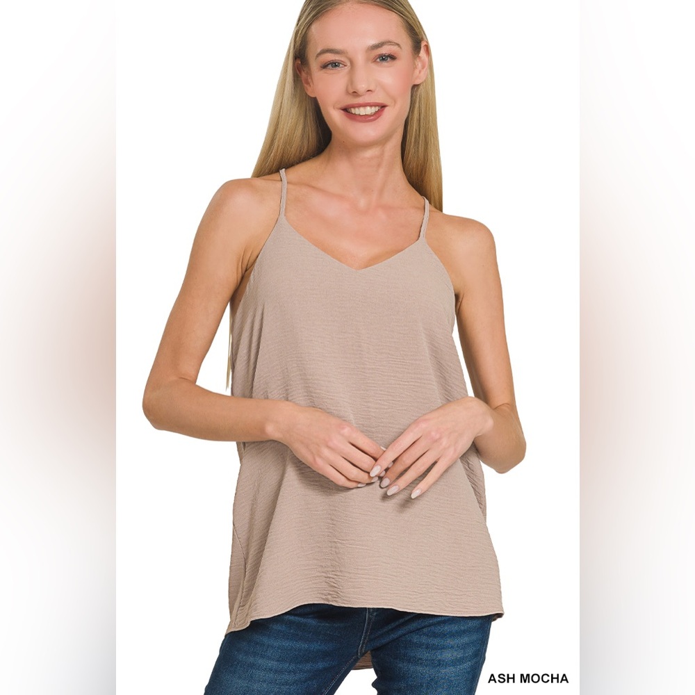 Zenana ADJUSTABLE STRAP V-NECK CAMI TOP